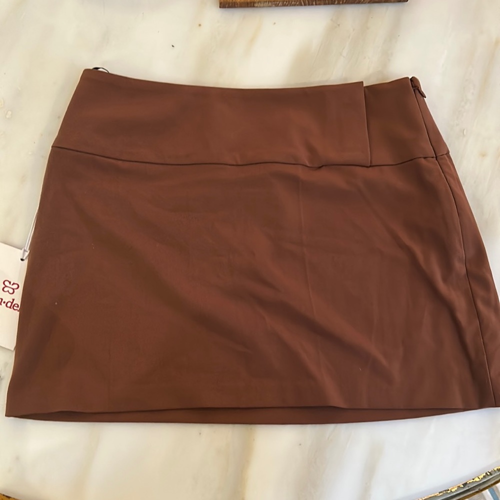 Aritzia brown mini skirt